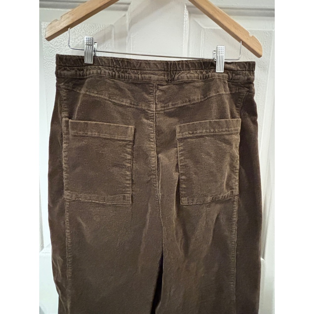 Pilcro Anthropologie Brown Corduroy Wide Leg Elastic Waist Chocolate Trousers M - Picture 8 of 12